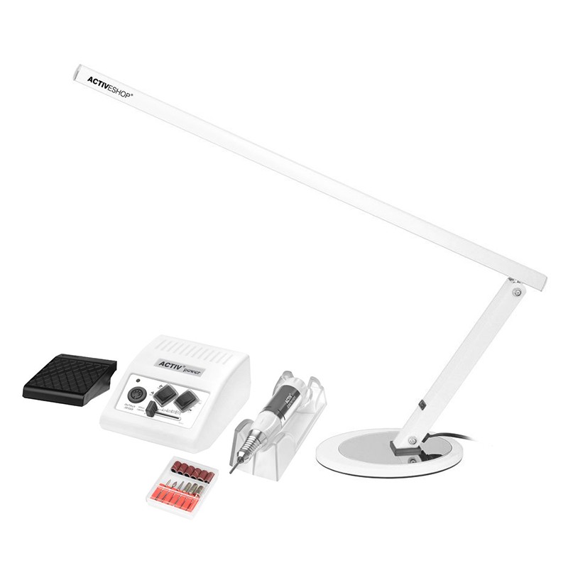 Frezarka Activ Power Jd500 White + Lampka Na Biurko Slim 20w Biała