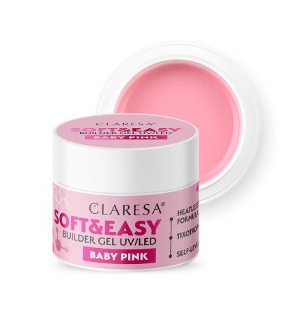 Claresa - Żel budujący SOFT&EASY builder gel baby pink 12g