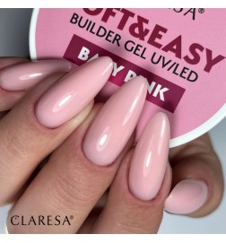 Claresa - Żel budujący SOFT&EASY builder gel baby pink 90g