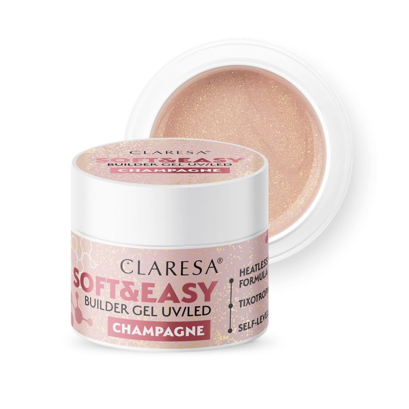 Claresa - Żel budujący SOFT&EASY builder gel champagne 12g