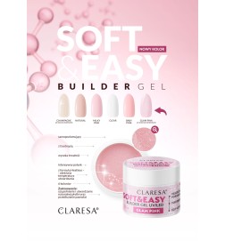 Claresa - Żel budujący SOFT&EASY builder gel glam pink 12g