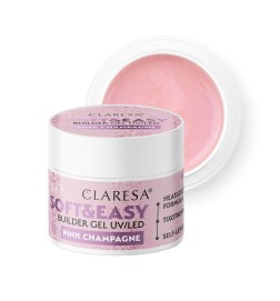 Claresa - Żel budujący SOFT&EASY builder gel pink champagne 12g