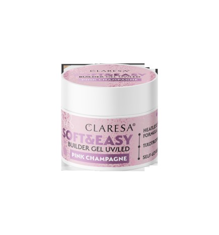 Claresa - Żel budujący SOFT&EASY builder gel pink champagne 12g