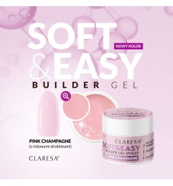 Claresa - Żel budujący SOFT&EASY builder gel pink champagne 12g