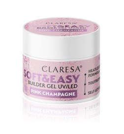 Claresa - Żel budujący SOFT&EASY builder gel pink champagne 45g