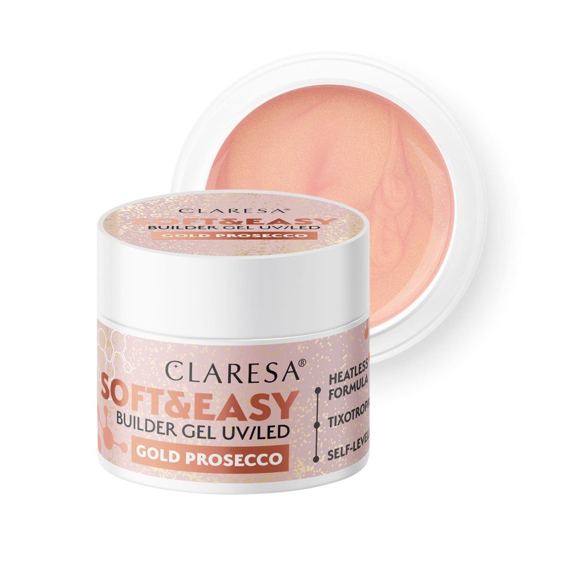 Claresa - Żel budujący SOFT&EASY builder gel gold prosecco 12g