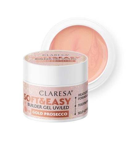 Claresa - Żel budujący SOFT&EASY builder gel gold prosecco 12g