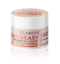 Claresa - Żel budujący SOFT&EASY builder gel gold prosecco 90g