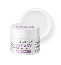 Claresa - Żel budujący SOFT&EASY builder gel milky white 90g