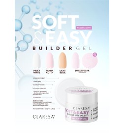 Claresa - Żel budujący SOFT&EASY builder gel milky white 90g