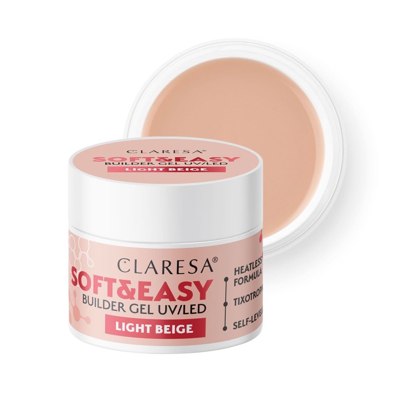 Claresa - Żel budujący SOFT&EASY Builder Gel Light Beige 12g