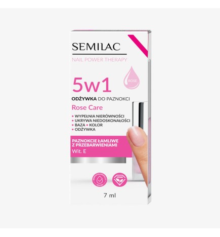 Semilac Odżywka do Paznokci Nail Power Therapy 5w1 Rose Care 7ml