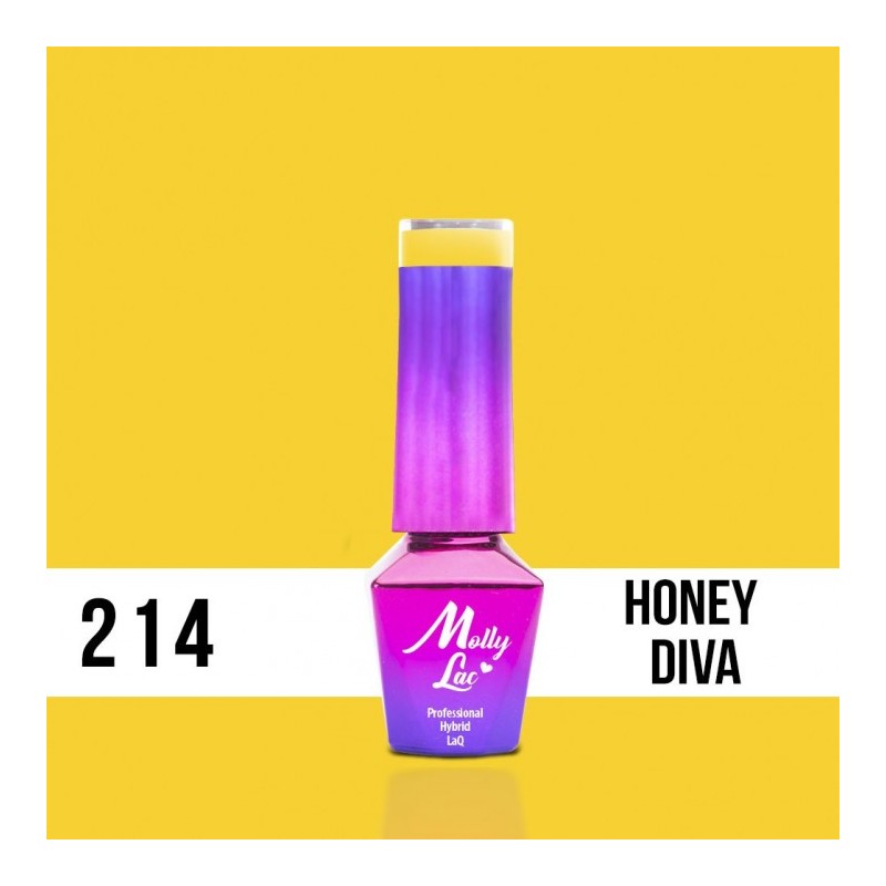 Lakier Hybrydowy MollyLac Obsession Honey Diva Nr.214 5ml