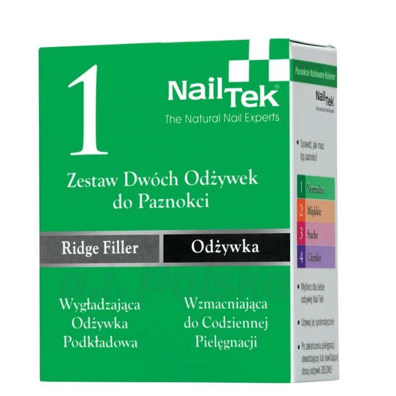 Nail Tek 1 Zestaw Dwóch Odżywek Do Paznokci 2x15ml