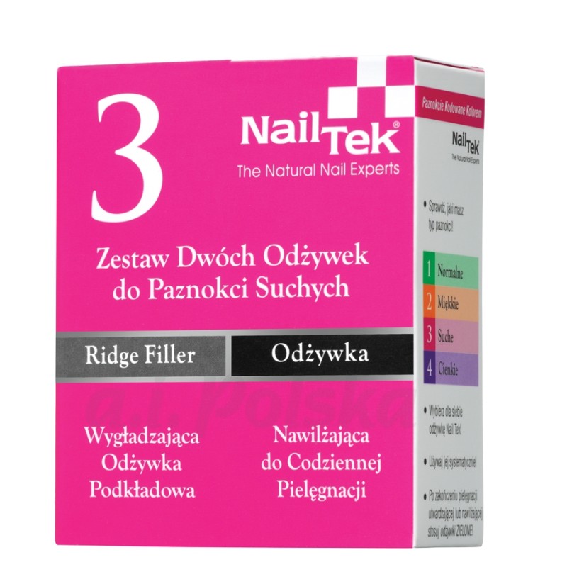 Nail Tek 3 Zestaw Dwóch Odżywek Do Paznokci Suchych 2x15ml