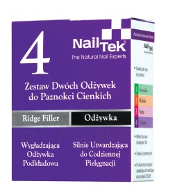 Nail Tek 4 Zestaw Dwóch Odżywek Do Paznokci Cienkich 2x15ml