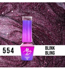 Lakier Hybrydowy MollyLac Foxy Eyes Blink Bling Nr.554 5ml