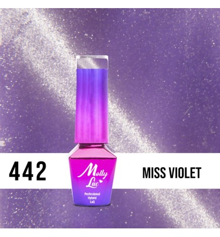 Lakier Hybrydowy MollyLac Cat Eye Womanity Miss Violet Nr.442 5ml