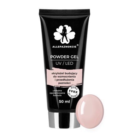 Powder Gel UV LED Akrylożel Budujący Hema/Di-Hema Free Nude 50ml Nr 05