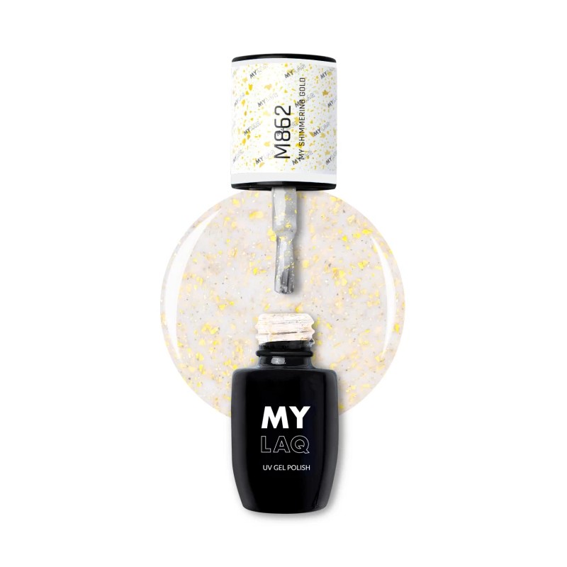 Lakier Hybrydowy MyLaq M862 My Shimmering Gold 5ml