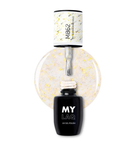 Lakier Hybrydowy MyLaq M862 My Shimmering Gold 5ml