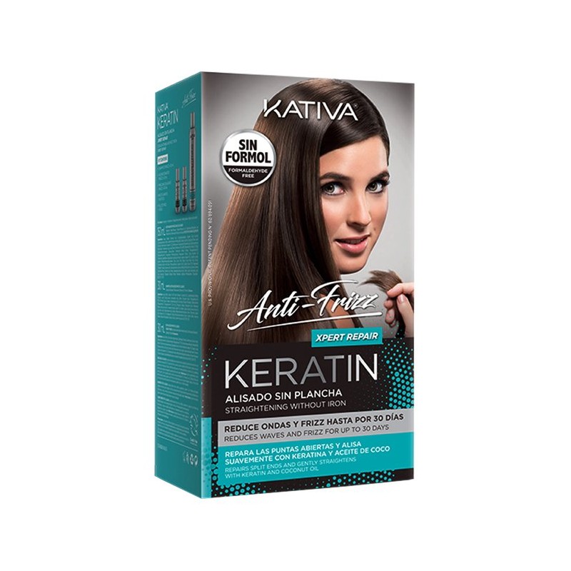 Kativa Anti-Frizz Keratin Xpert Repair - Zestaw do Keratynowego Prostowania Włosów