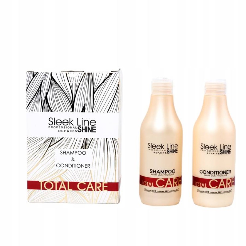 Stapiz Zestaw Sleek Line Total Care Szampon + Odżywka