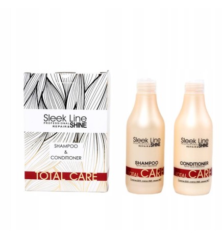 Stapiz Zestaw Sleek Line Total Care Szampon + Odżywka