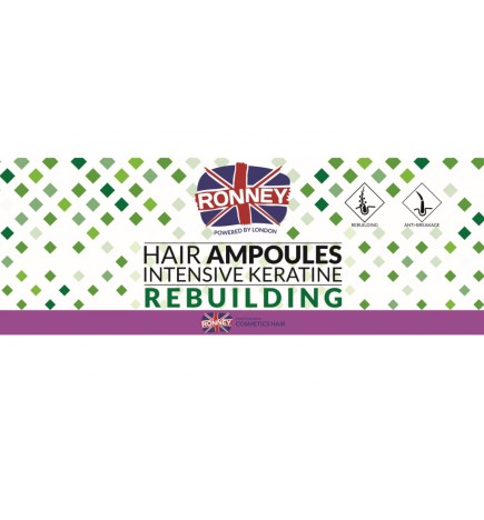 Ronney Zestaw Hair Ampoules Intensive Keratine Rebuilding - Ampułki z keratyną 12 szt