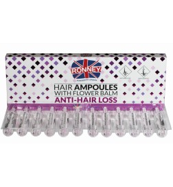 Ronney Zestaw Hair Ampoules With Flower Balm Anti Hair Loss - Ampułki z balsamem kwiatowym 12szt