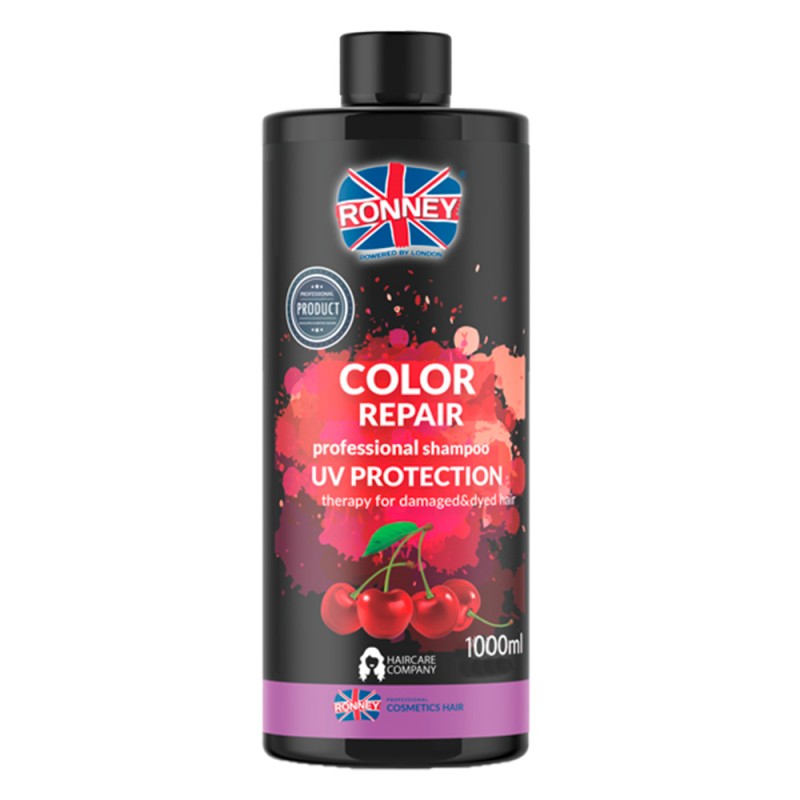 Ronney Color Repair Cherry Uv Protection - Szampon Do Włosów Farbowanych Wiśniowy 1000 Ml Rch 00098