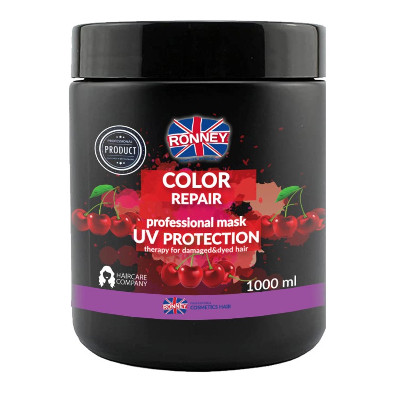 Ronney Mask Color Repair Cherry Uv Protection- Maska Do Włosów Farbowanych Wiśniowa 1000 Ml