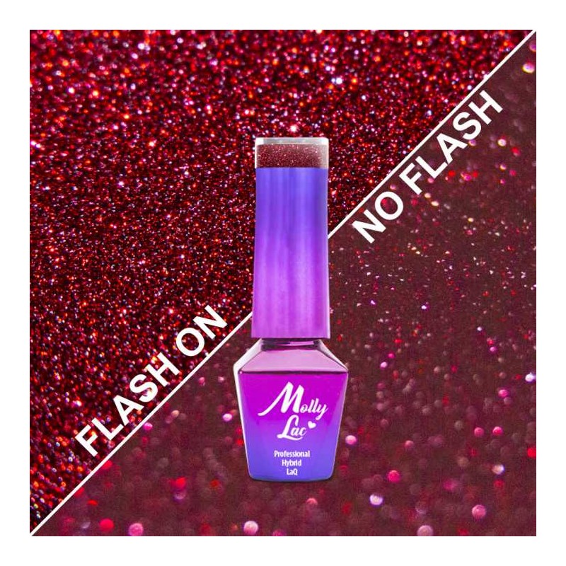 Lakier Hybrydowy MollyLac Flashing Lights Deep Desire Nr.605 5ml