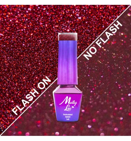 Lakier Hybrydowy MollyLac Flashing Lights Deep Desire Nr.605 5ml