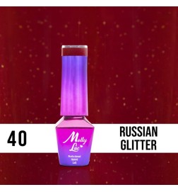 Lakier Hybrydowy MollyLac Elite Woman Russian Glitter Nr.40 5ml