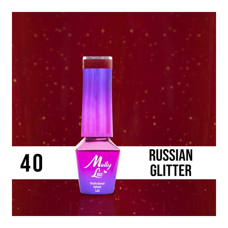 Lakier Hybrydowy MollyLac Elite Woman Russian Glitter Nr.40 5ml