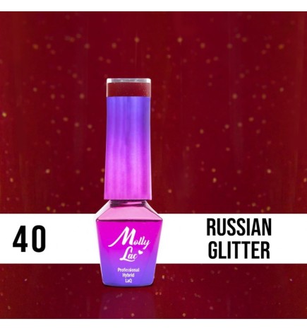 Lakier Hybrydowy MollyLac Elite Woman Russian Glitter Nr.40 5ml