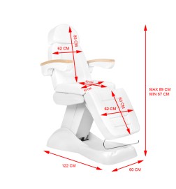 Fotel Kosmetyczny Elektr. Lux Biały Sterowany Telefonem I Bezprzewodowym Pilotem