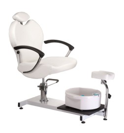 Fotel do pedicure z masażerem stóp BR-2301 biały