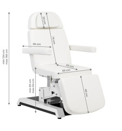 Fotel Kosmetyczny Expert W-12d 2 Silniki Biały