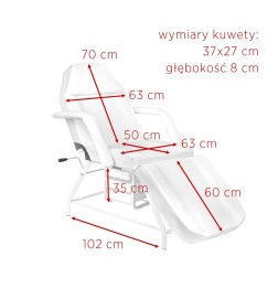 Fotel Kosmetyczny 557A z Kuwetami Biały