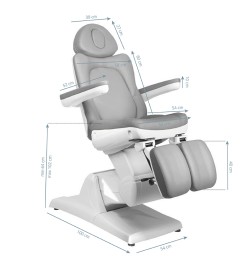 Fotel Kosmetyczny Elektr. Azzurro 870s Pedi 3 Siln. Szary