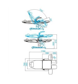 Fotel Podologiczny Elektr. Azzurro 709a 3 Siln. Biały