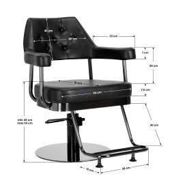 Gabbiano fotel fryzjerski Granada czarny