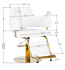 Gabbiano fotel fryzjerski Linz NQ złoto biały