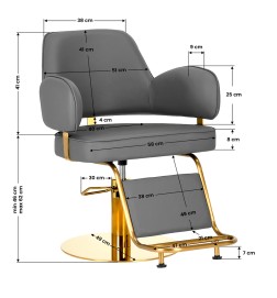 Gabbiano fotel fryzjerski Linz NQ złoto szary