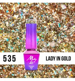 Lakier Hybrydowy MollyLac Crushed Diamonds Lady in Gold Nr.535 5ml