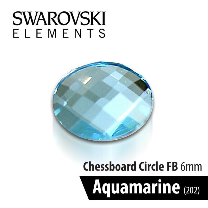 Swarovski Szachownica - Aquamarine 6mm 1szt.