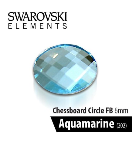 Swarovski Szachownica - Aquamarine 6mm 1szt.