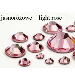 Cyrkonie Light Rose Jasno Różowe ss3 50 Szt